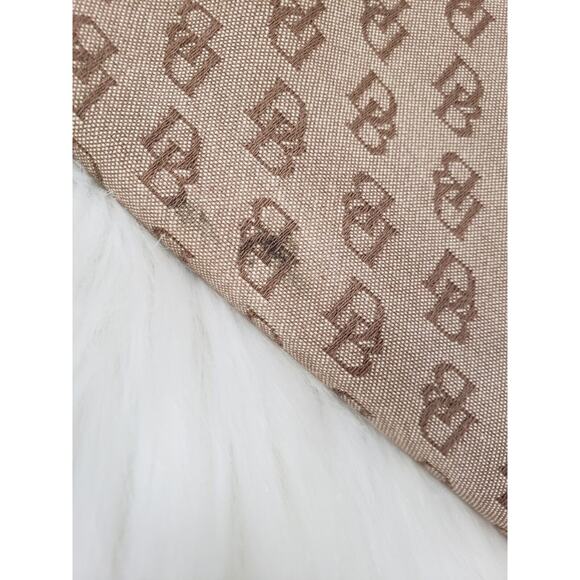 Dooney & Bourke Purse Tan Logo Monogram Satchel Shoulder Bag Vintage Y2k LEATHER - Picture 5 of 11